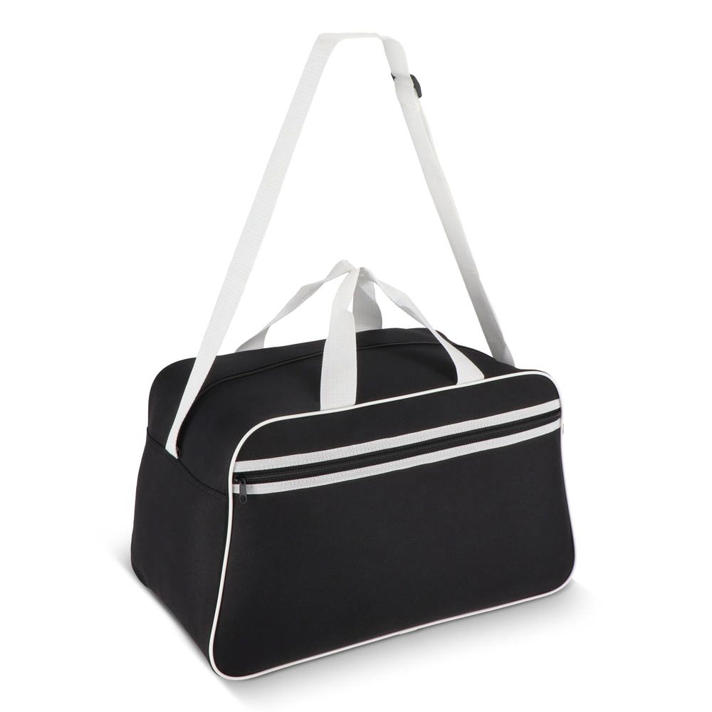 600D gerecycled PET sport- en reistas 48 x 25 x 28 cm 30 L - Zwart / Wit
