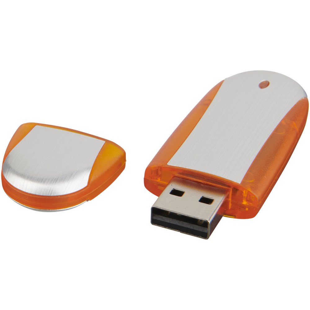 Oval USB - Oranje, Zilver