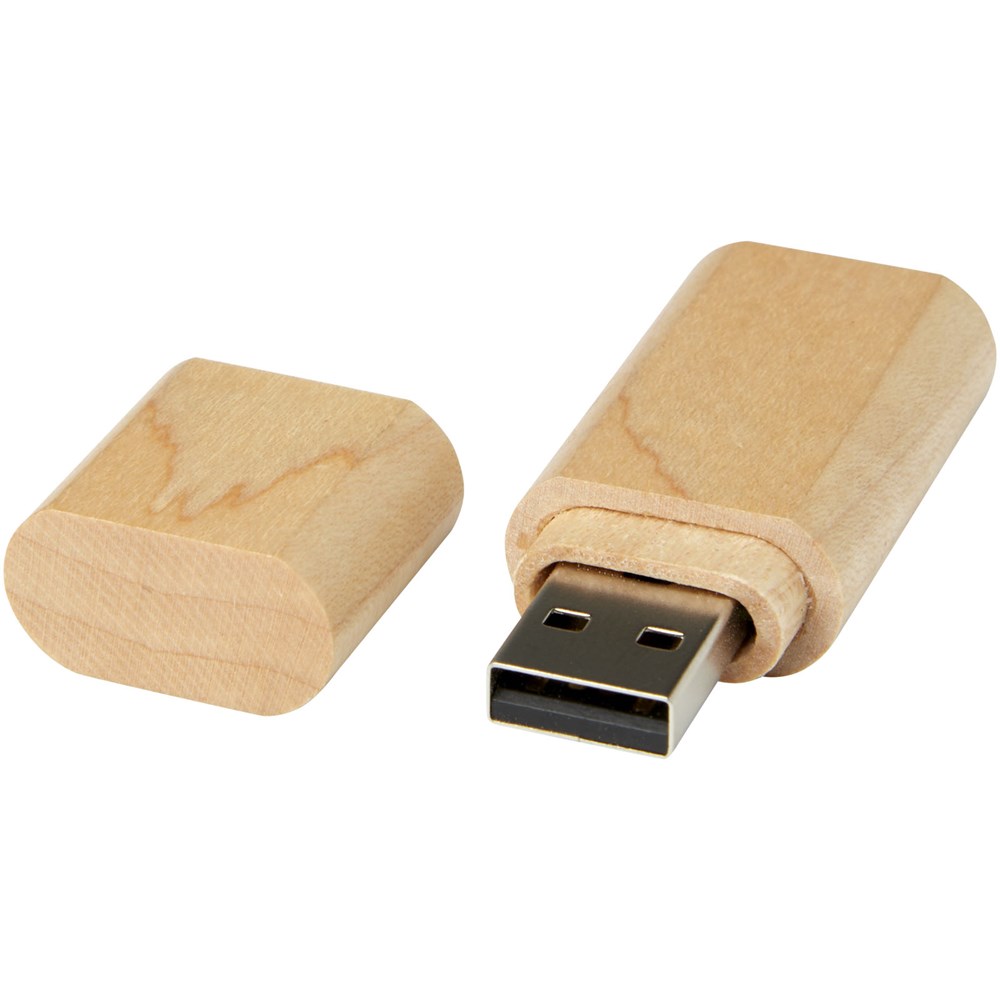 Houten USB 2.0 met sleutelring - Lichtbruin