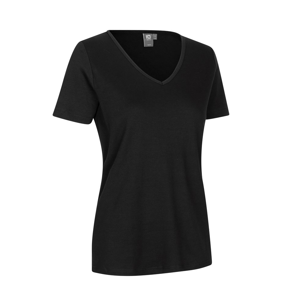 ID Interlock T-shirt | V-neck | women - Black
