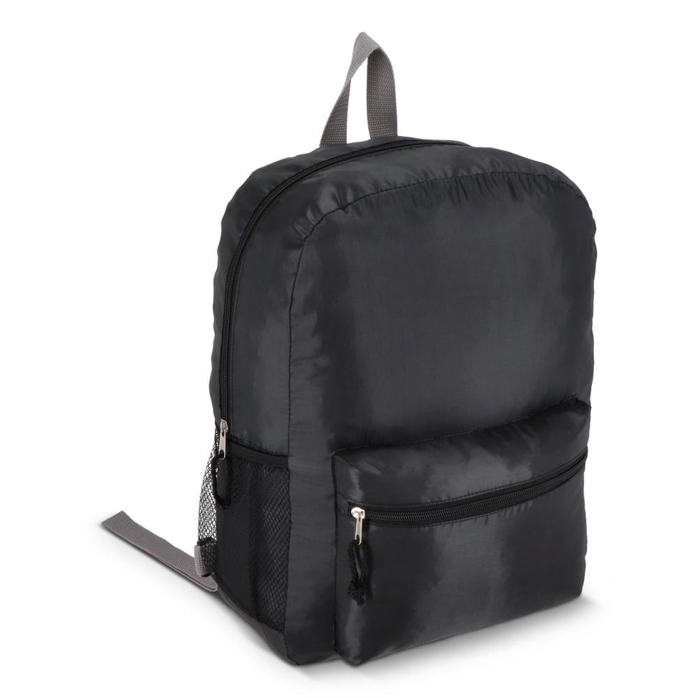 190T gerecycled PET lichtgewicht rugzak 30.5 x 12.7 x 42 cm 16 L - Zwart