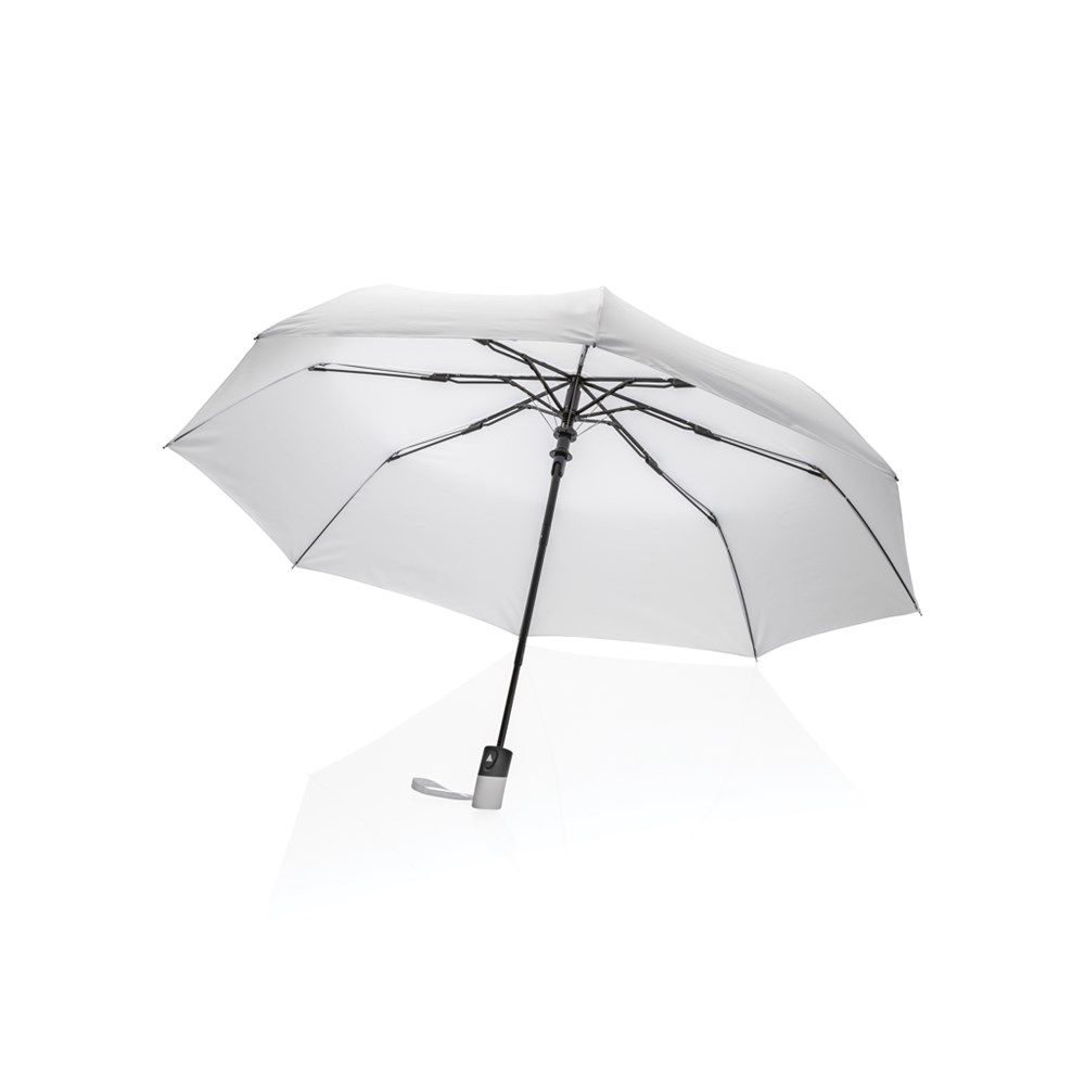 21" Impact AWARE™ RPET 190T mini auto open paraplu - wit (± PMS White)