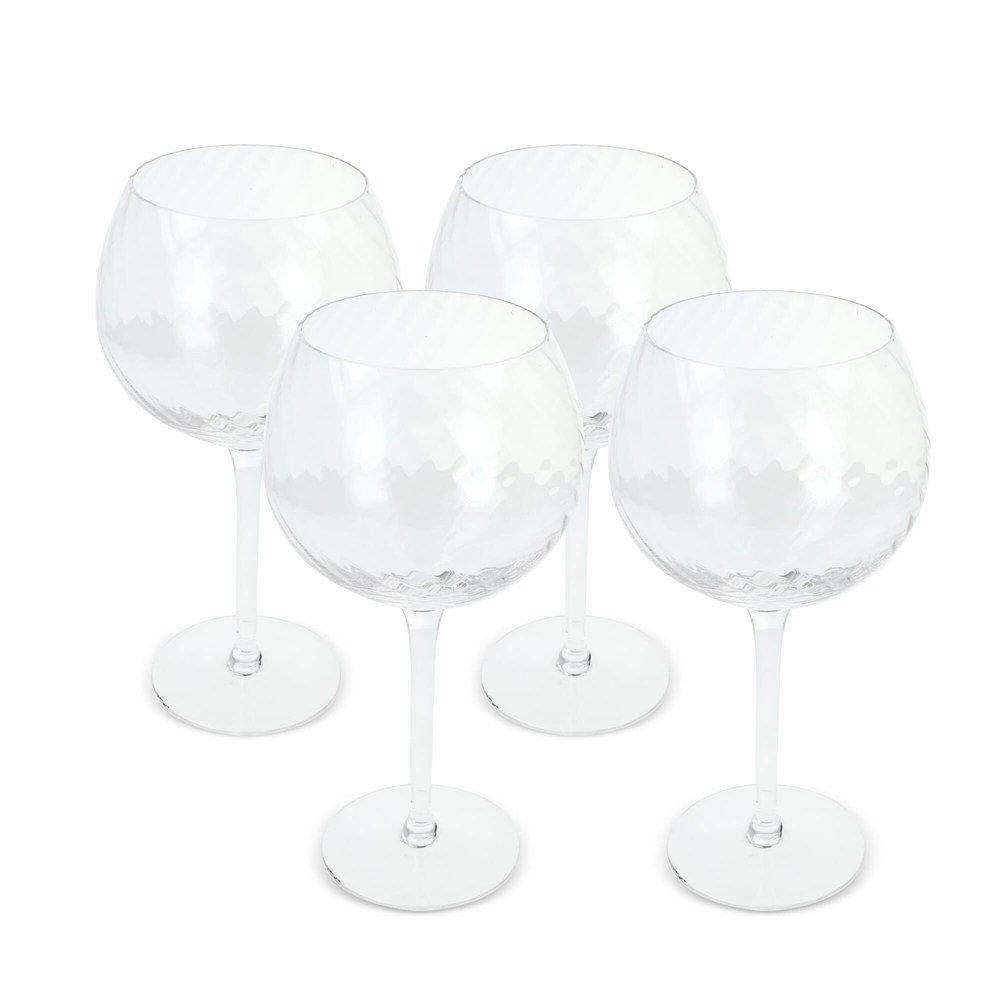 Byon Opacity set van 4 wijnglazen met stijlvol glaspatroon 470ml