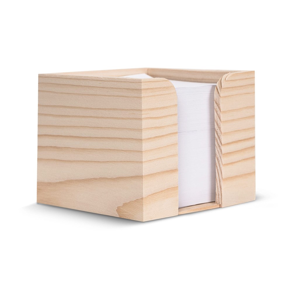 Kubushouder hout met recycled papier 650 vellen 10x10x8.5cm