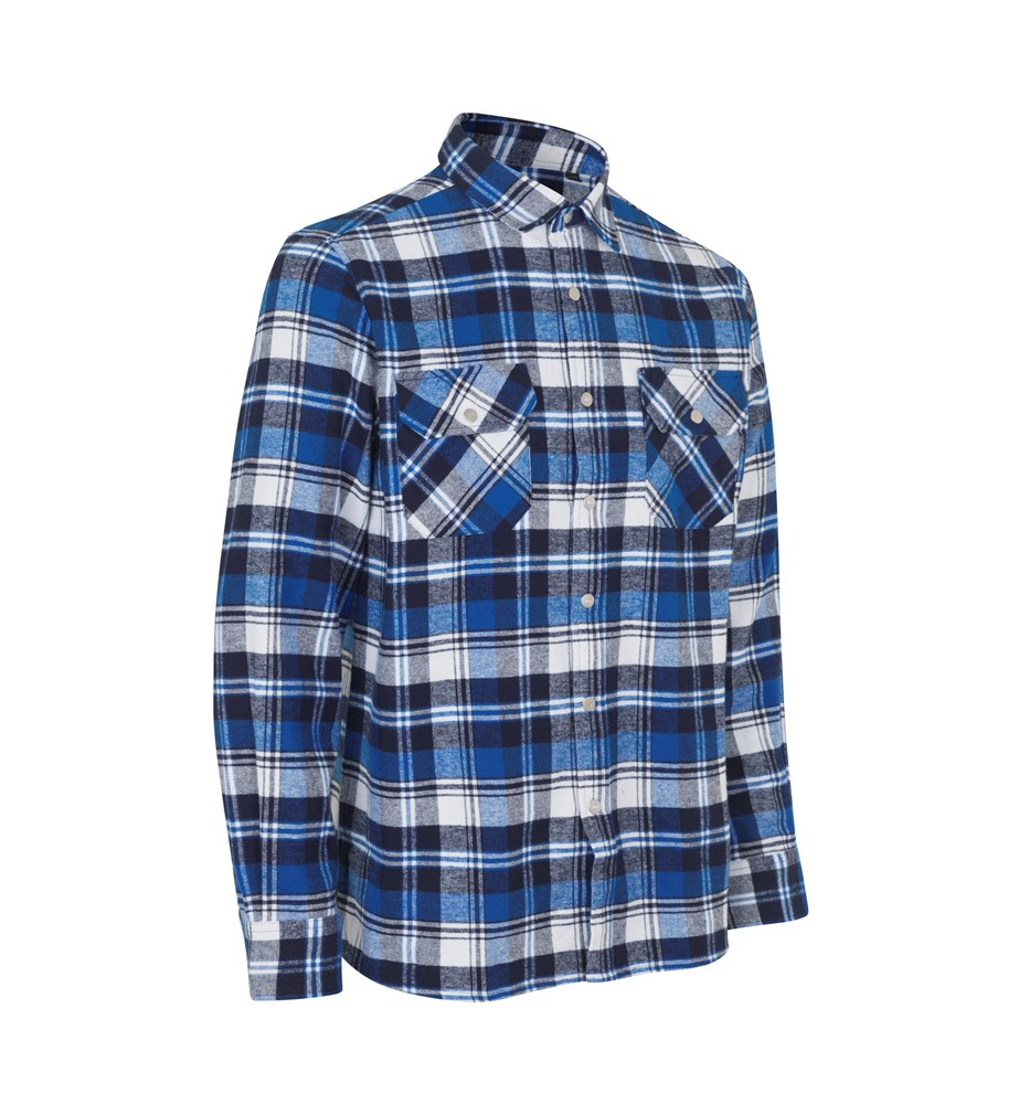 ID Green Leaf shirt | press studs - Royal blue