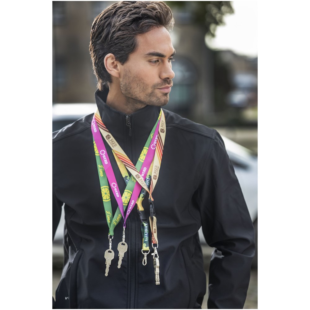 Balta sublimatie lanyard met safety breakaway sluiting en gesp