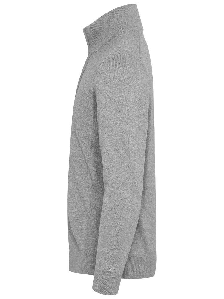Cutter & Buck - Oakville Half Zip Sweater Heren Grijs Mélange XXL Cutter & Buck - Oakville Half Zip Sweater Heren Grijs Mélange XXL