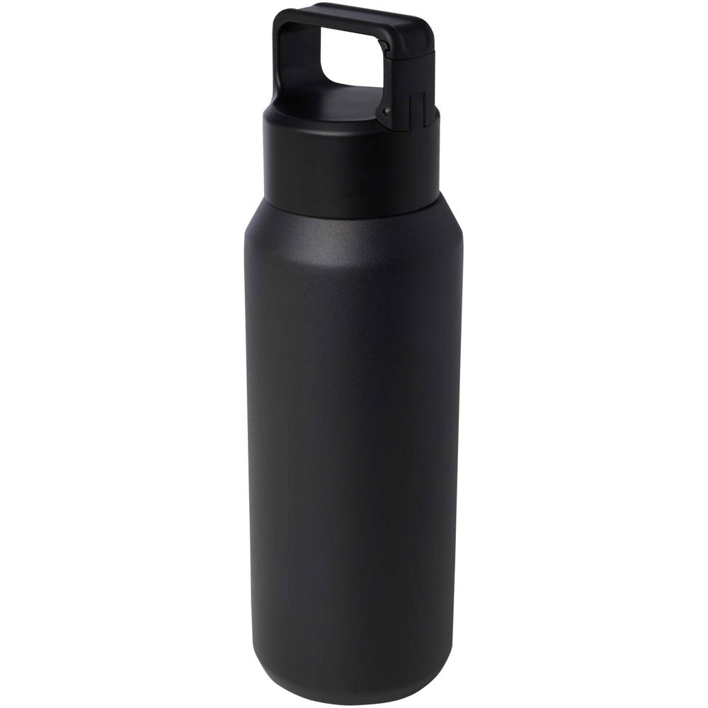 Astra 600 ml RCS-gecertificeerde waterfles van gerecycled roestvrij staal met koperen vacuümisolatie (geschikt voor koolzuurh - Zwart