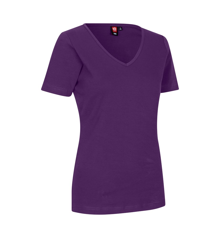 ID Interlock T-shirt | V-neck | women - Purple