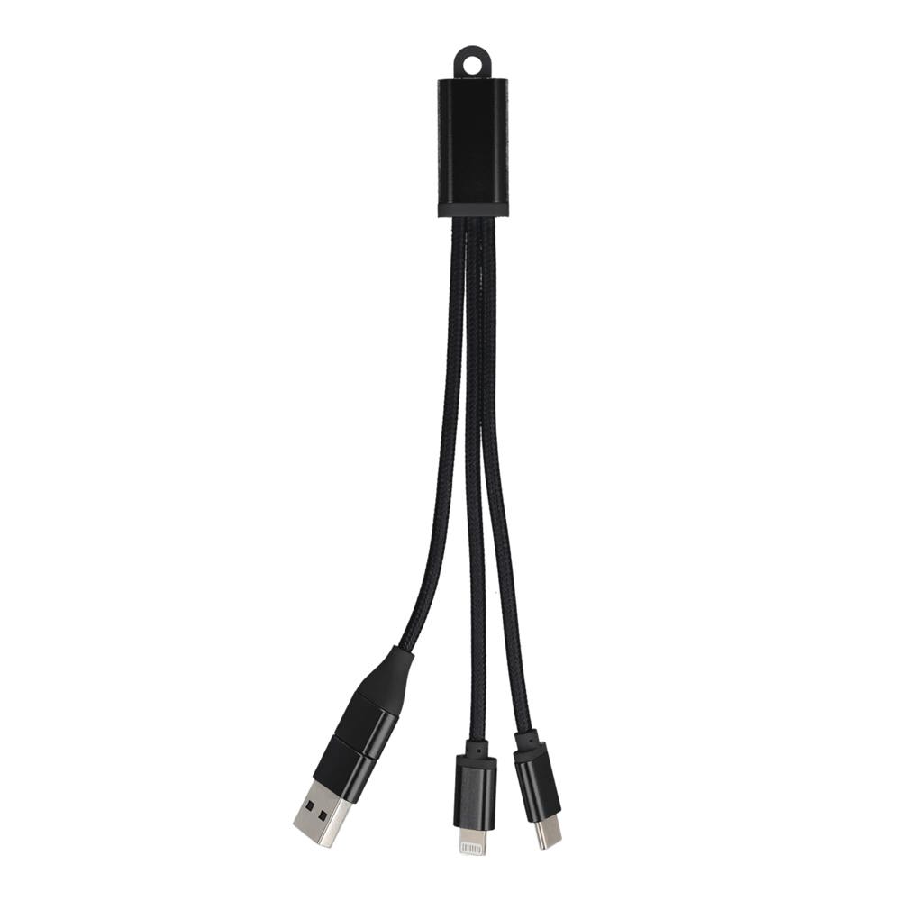 2-in-1 Oplaadkabel USB-A/C naar USB-C &amp; Lightning Aluminium