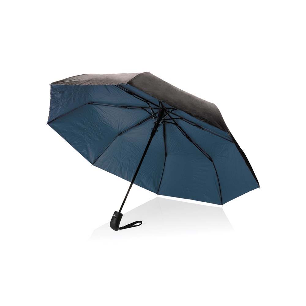 21 "Impact AWARE ™ RPET 190T Pongee tweekleurige miniparaplu - blauw (± PMS 8781)